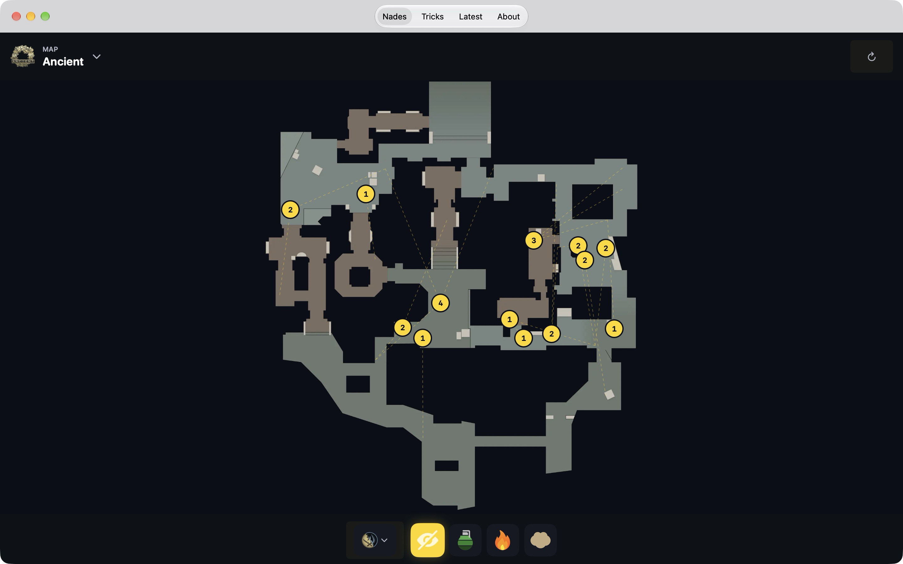 CS2 Tricks nades map on Mac