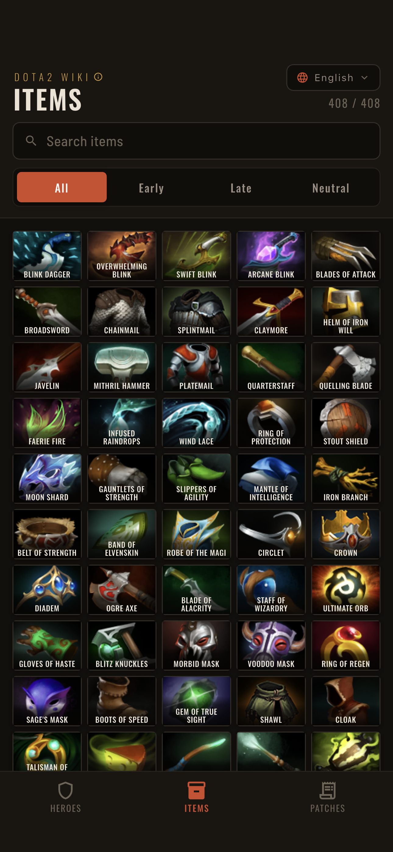 Item Shop Grid